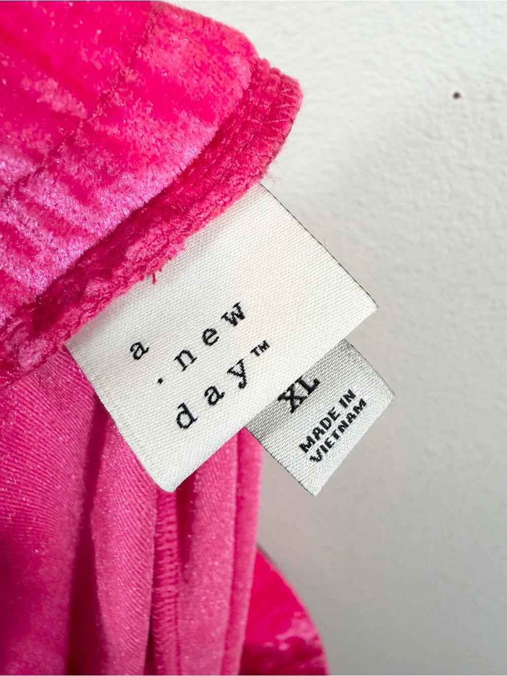 A New Day Pink Crushed Velvet Wide Leg Pants XL High Rise Party Holiday - Picture 7 of 9